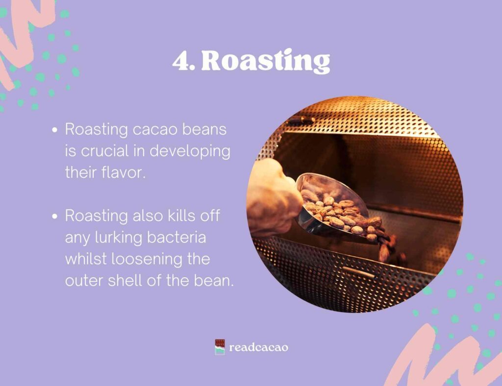 bean to bar process: roasting